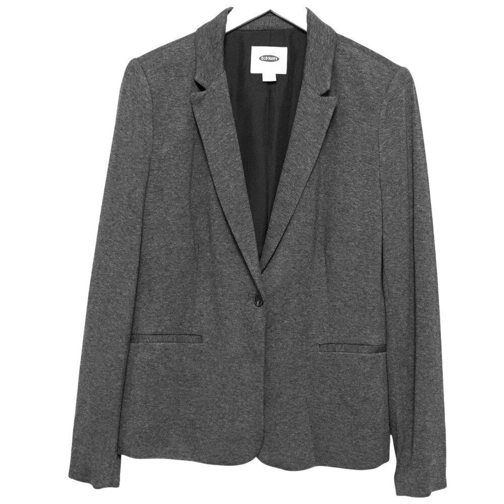 OLD NAVY Gray Stretch Ponte Knit Blazer Size Medium Womens Jacket Career
